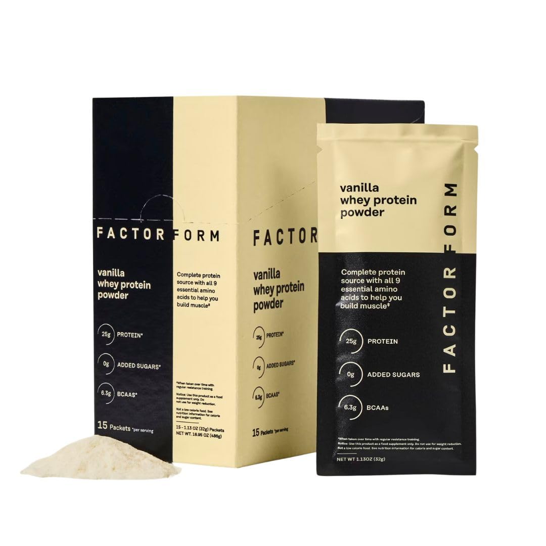 FACTOR FORM Whey Protein Powder, 15 Packets
