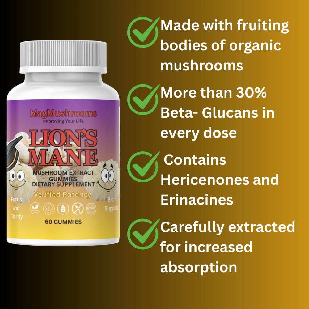 Mag Mushrooms Lion’s Mane Gummies, 60 Gummies