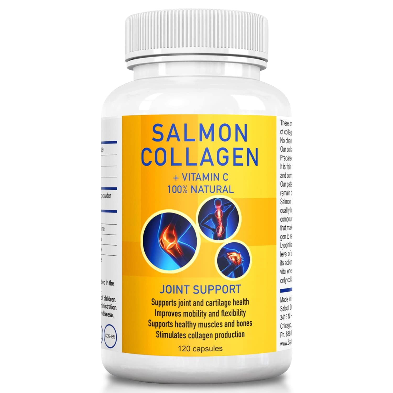 Salcoll Premium Marine Collagen Capsules, 120 Count