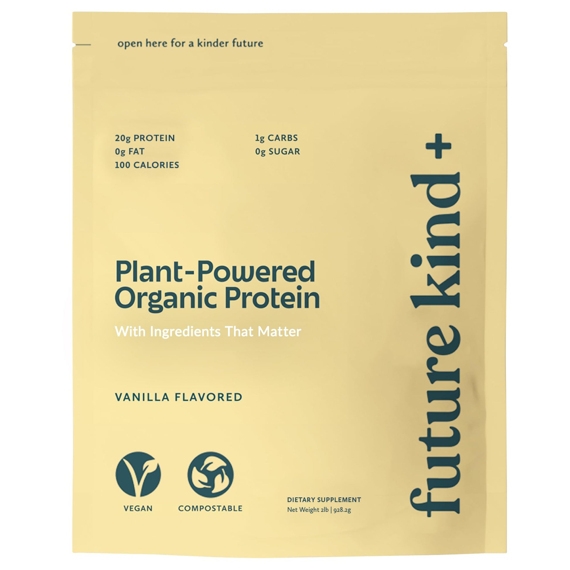 Future Kind Vegan Protein Powder Vanilla, Pea Protein, 32 Servings