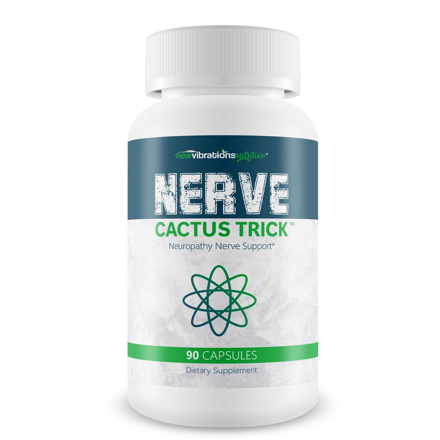 New Vibrations Nutrition Nerve Cactus Trick B12 Nerve Repair Neuropathy Support Capsule, 90 Count