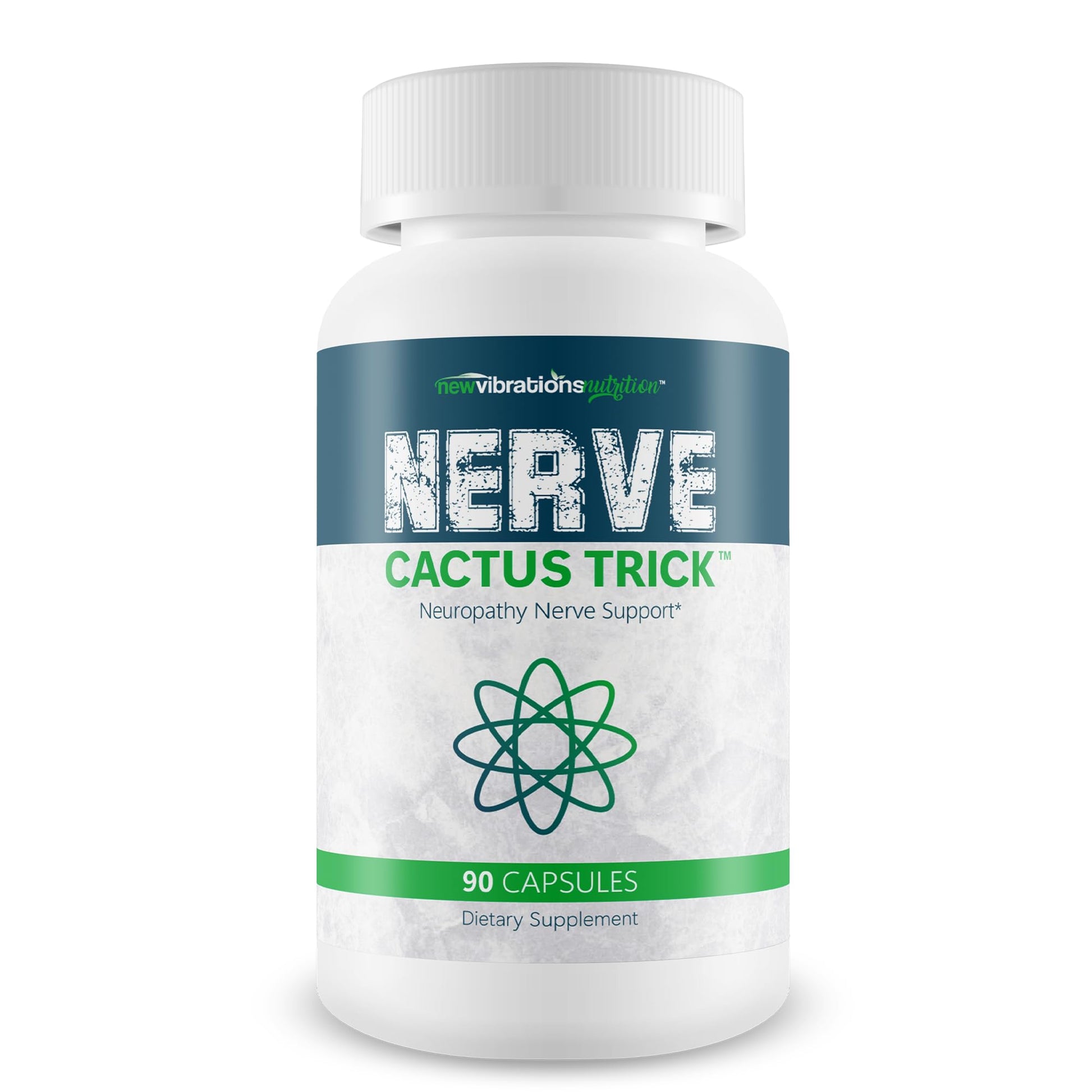 New Vibrations Nutrition Nerve Cactus Trick B12 Nerve Repair Neuropathy Support Capsule, 90 Count