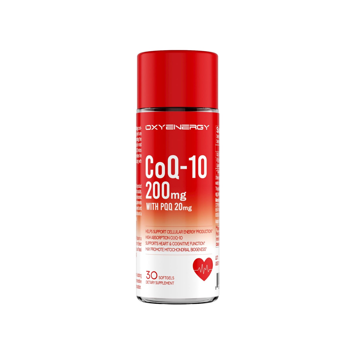 OxyEnergy CoQ10 200mg with PQQ Softgels, 30 Softgels