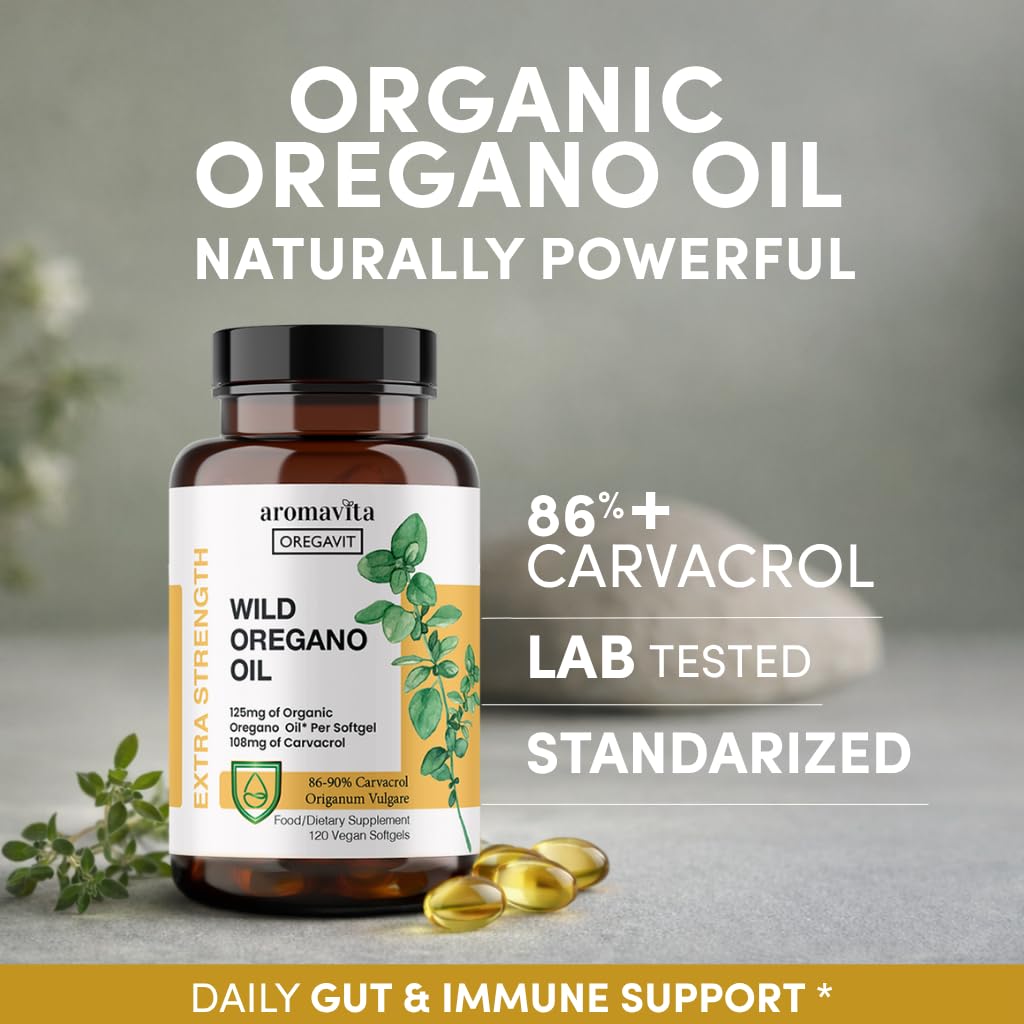 AROMAVITA Wild Oregano Oil Capsules 120 Count
