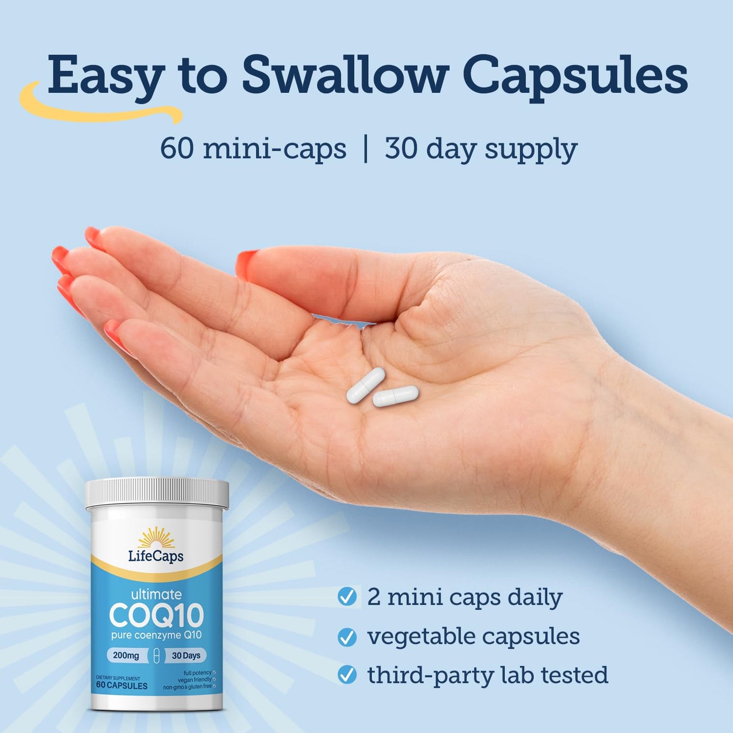LifeCaps CoQ10 200mg Capsule, 60 Count