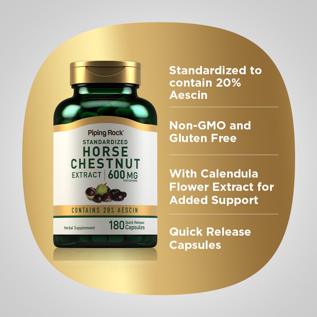 Piping Rock Horse Chestnut Extract Supplement 180 Capsules