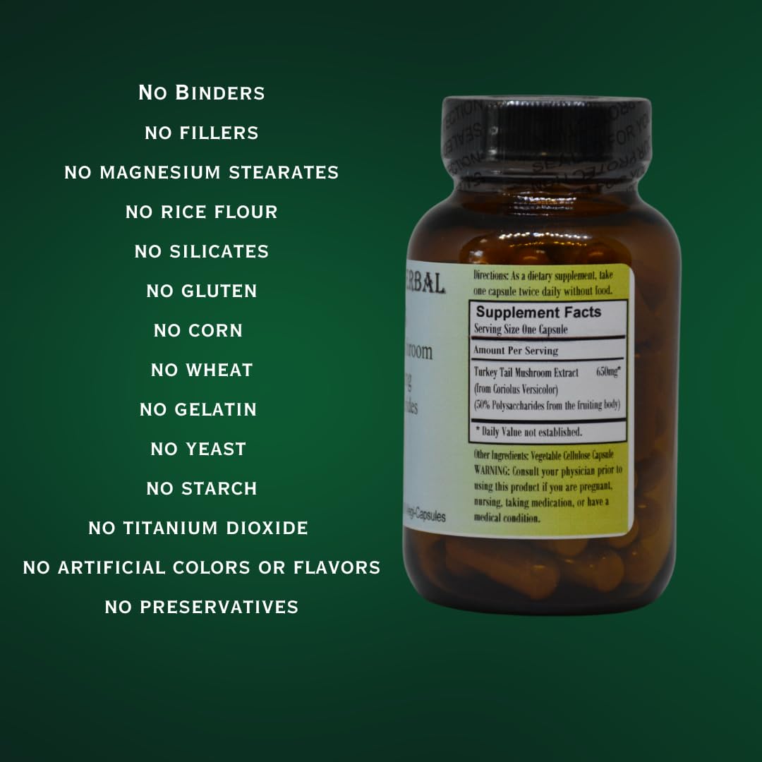 Barlowe's Herbal Elixirs Turkey Tail Mushroom Capsule, 60 Capsules