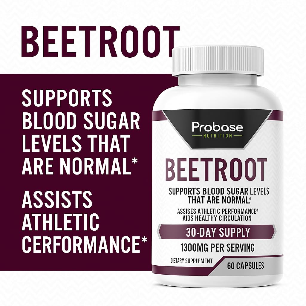Probase Nutrition Beetroot Capsules, 60 Count