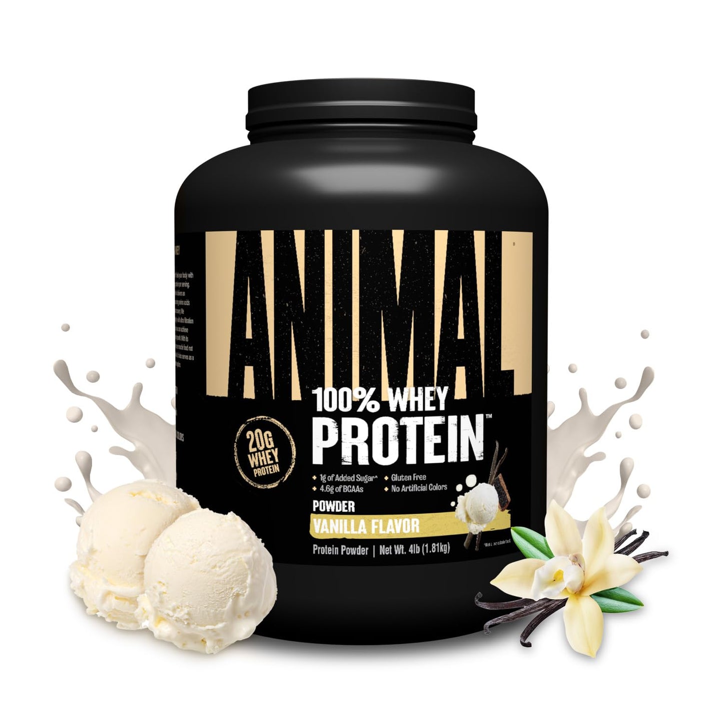 Animal 100% Whey Protein Powder Vanilla 64.1 Servings 4 lb