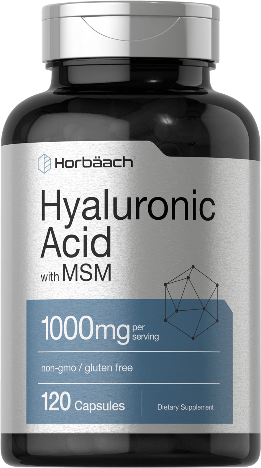 Horbäach Hyaluronic Acid with MSM 1000 mg, 120 Capsules