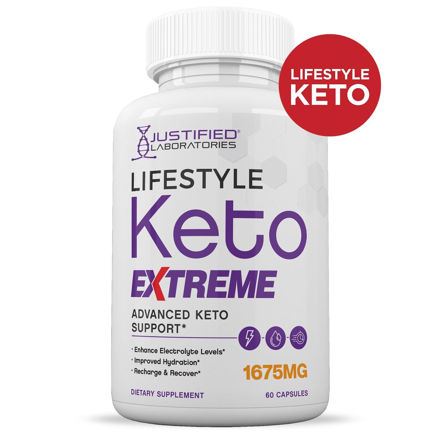 Justified Laboratories Lifestyle Extreme Keto Pills 1675MG Capsules 180 Capsules