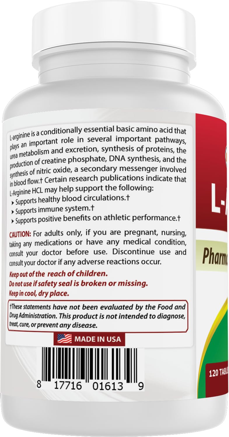 Best Naturals L-Arginine 1000 mg Tablets, 360 Tablets
