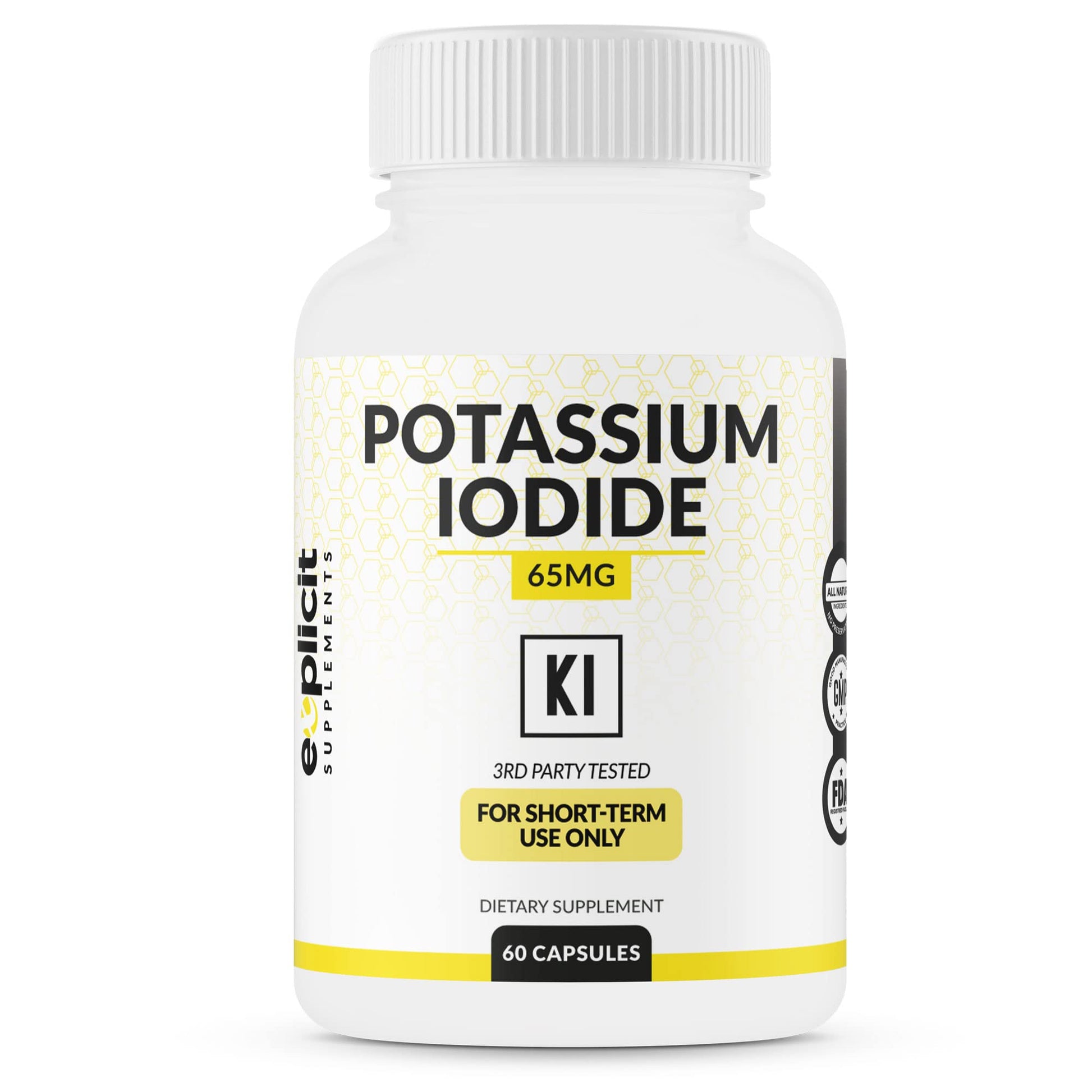 eXplicit Supplements Potassium Iodide 65 mg Capsule, 60 Count