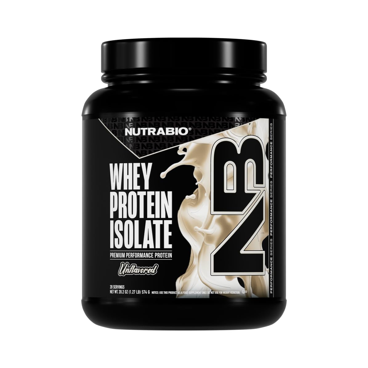 NutraBio Whey Protein Isolate Protein Powder, 20 Servings