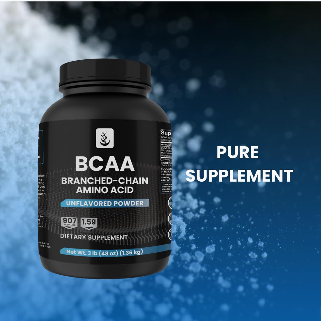 Pure Organic Ingredients BCAA Powder 2:1, 48 oz