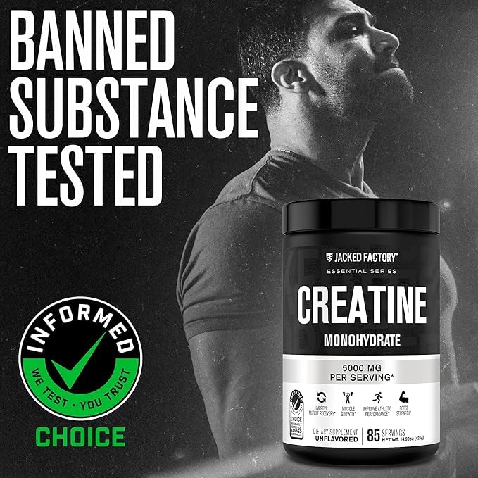 Jacked Factory Creatine Monohydrate Powder 85 Servings