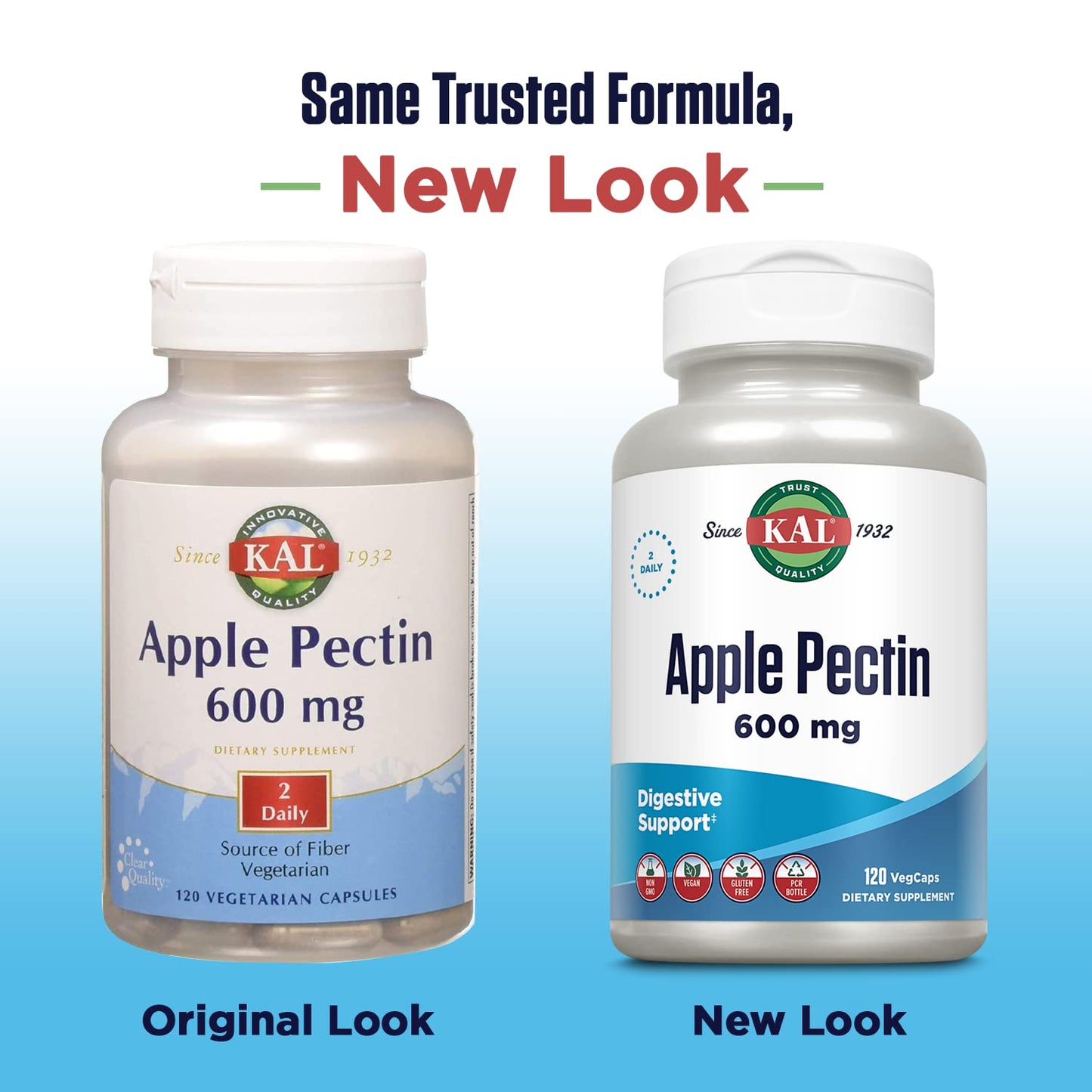 KAL Apple Pectin 600 mg Capsule, 120 Count