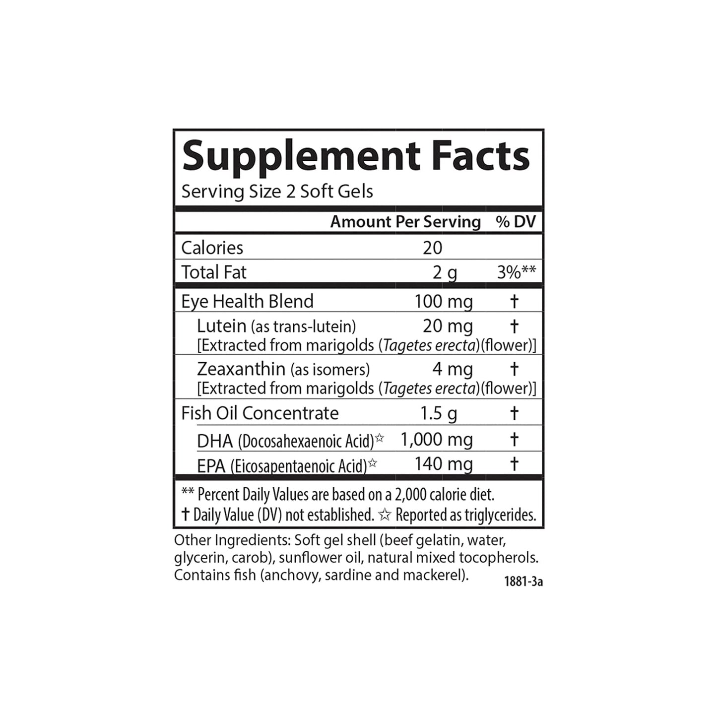 Carlson Super DHA Plus Lutein Softgels, 60 Count