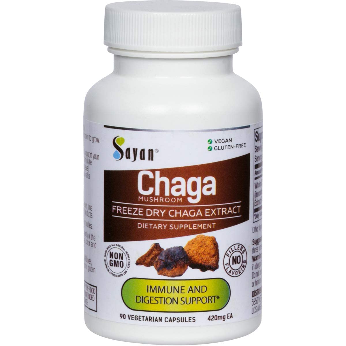 Sayan Siberian Chaga Mushroom Extract Capsules 90 Count