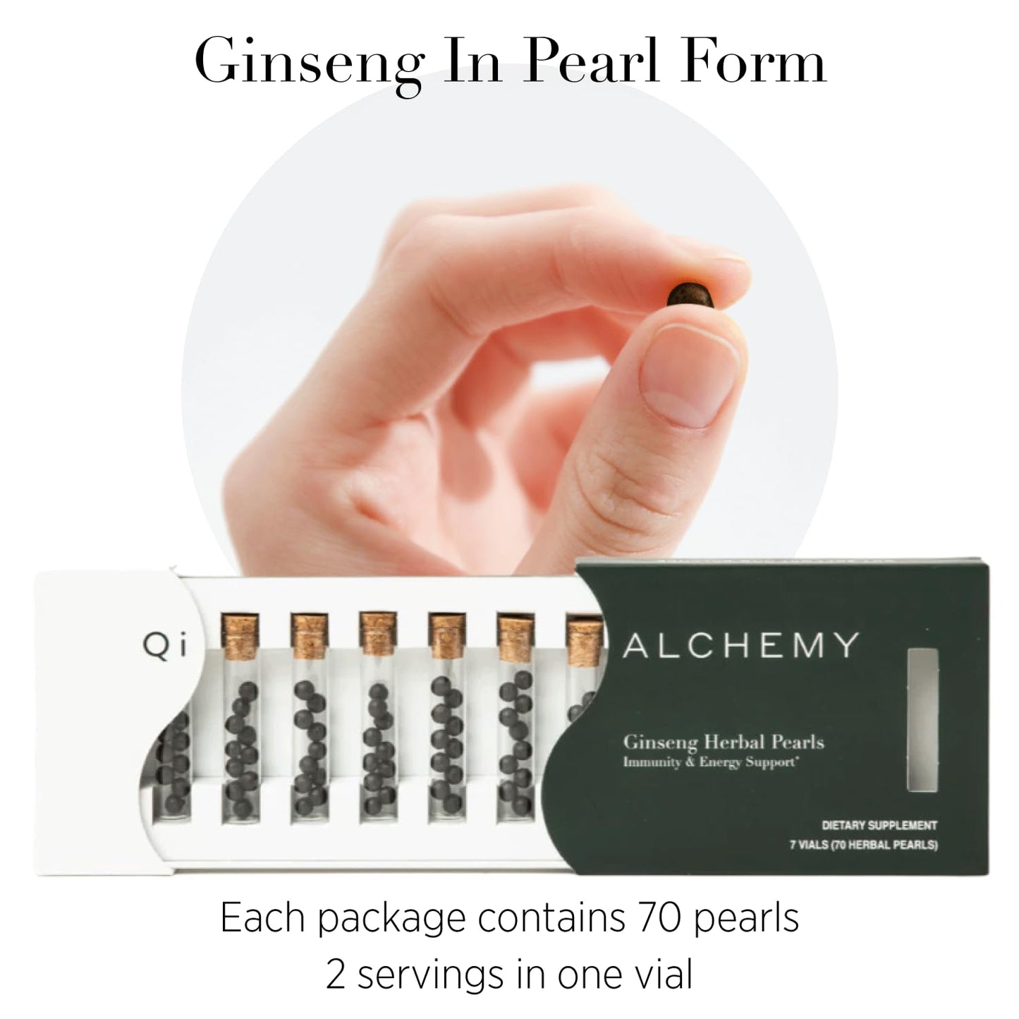 Qi ALCHEMY Red Ginseng Herbal Pearls Tablet 70 Count