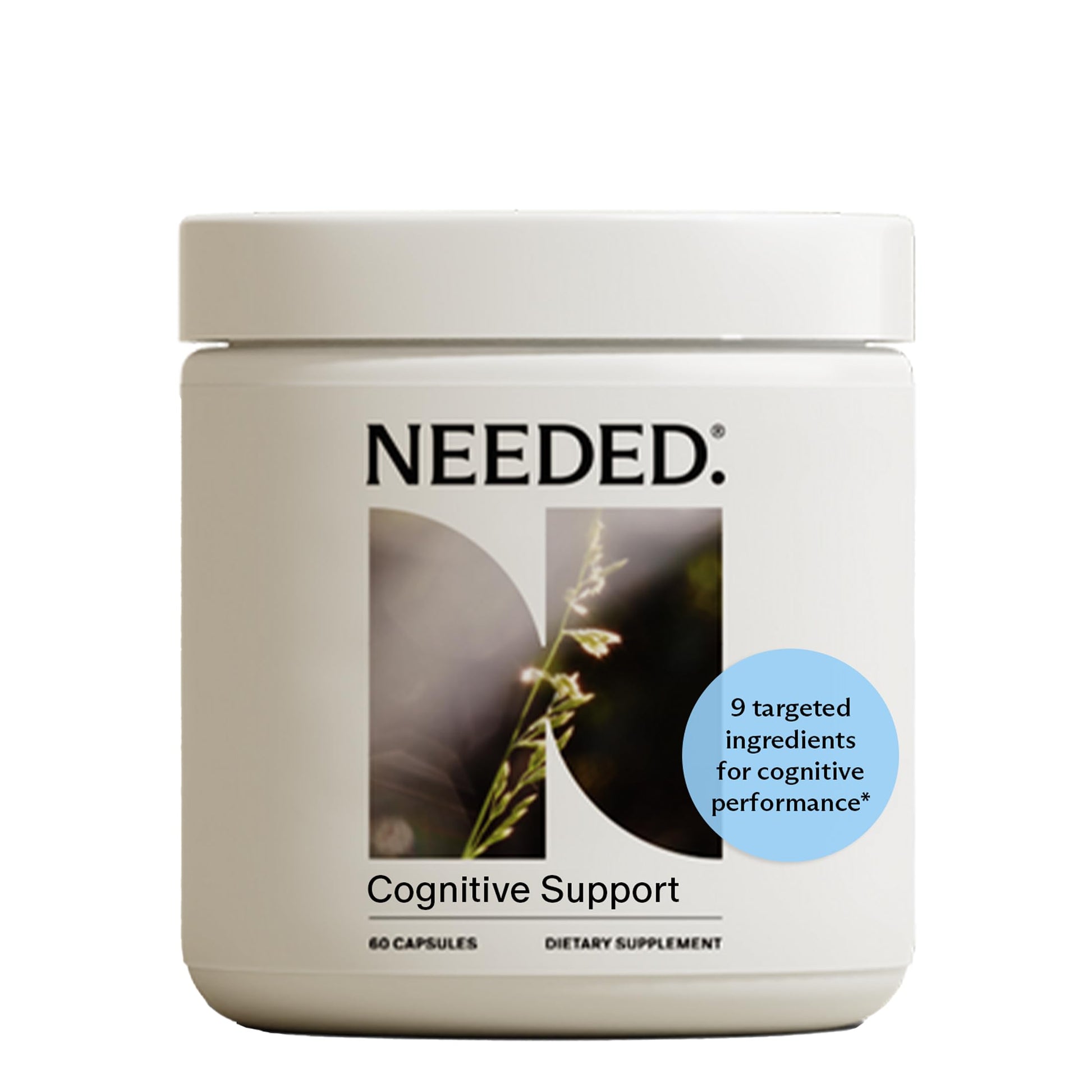 Needed. Cognitive Support - Comprehensive Supplement with Ashwagandha, Reishi & Lion's Mane Mushrooms, Breastfeeding Safe - Supports Focus, Attention, & Memory Capsule 60