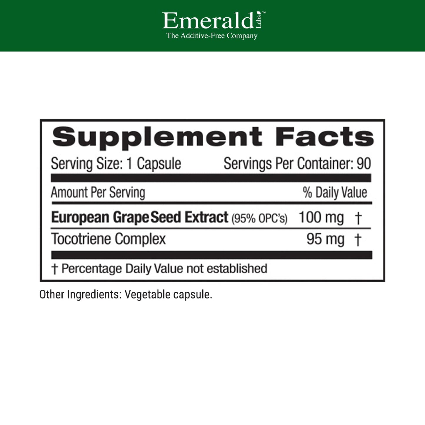 Emerald Labs European Grape Seed Extract Capsule, 90 Count