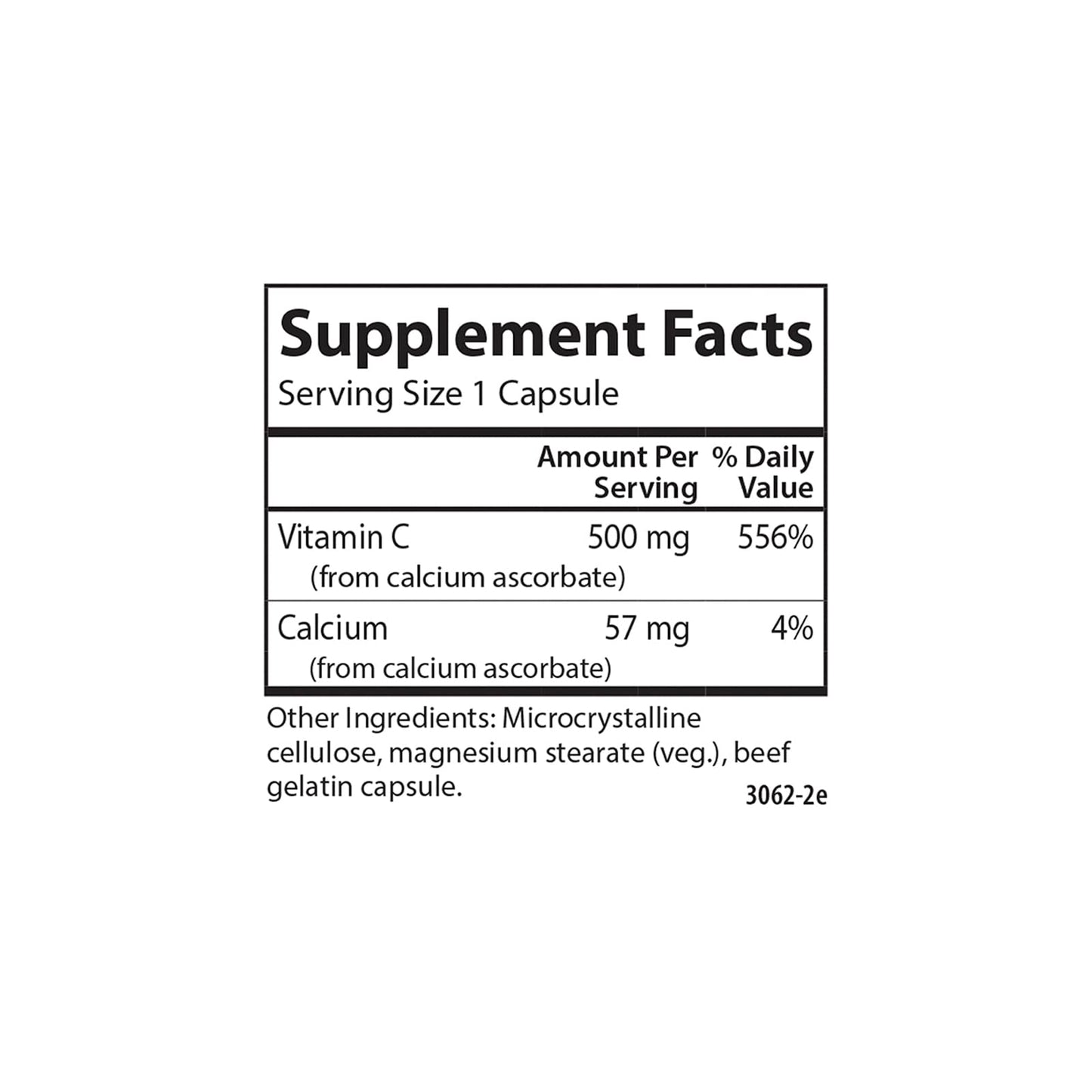 Carlson Mild-C 500 mg Buffered Vitamin C Capsule, 250 Capsules