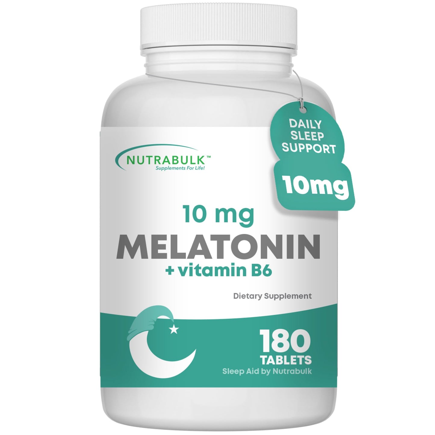 NutraBulk Melatonin Tablets 180 Count