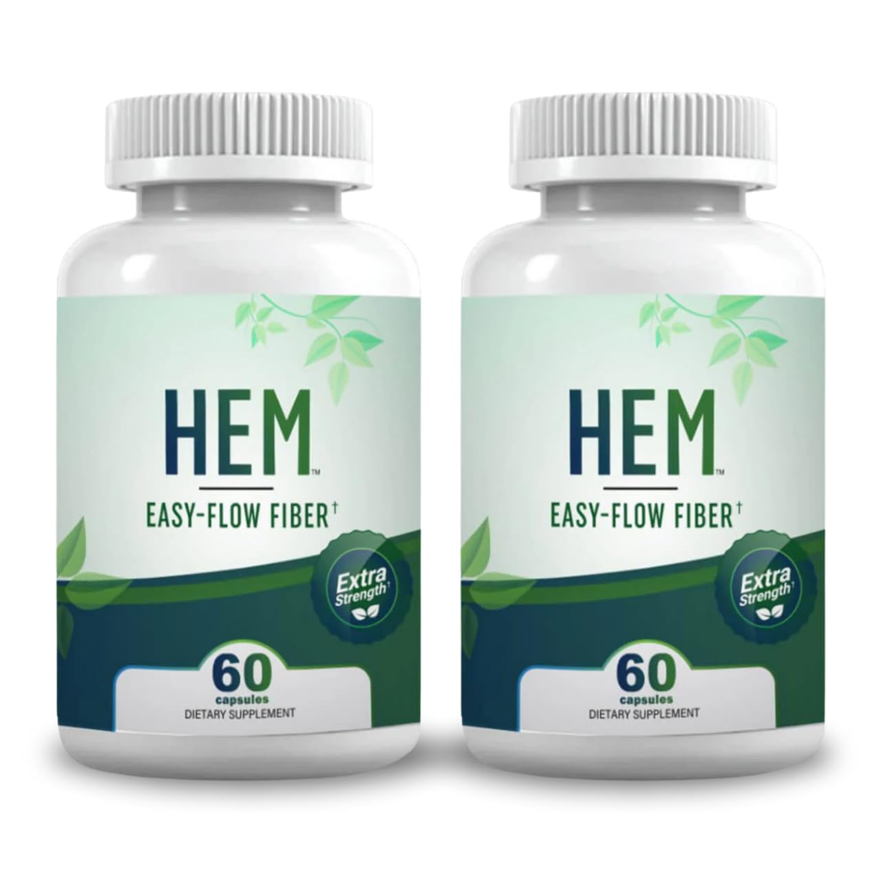 Hem Healer Easy-Flow Plant-Based Oat Fiber Supplement for Constipation, Bloating, and Gas Relief Capsules, 2 Capsules
