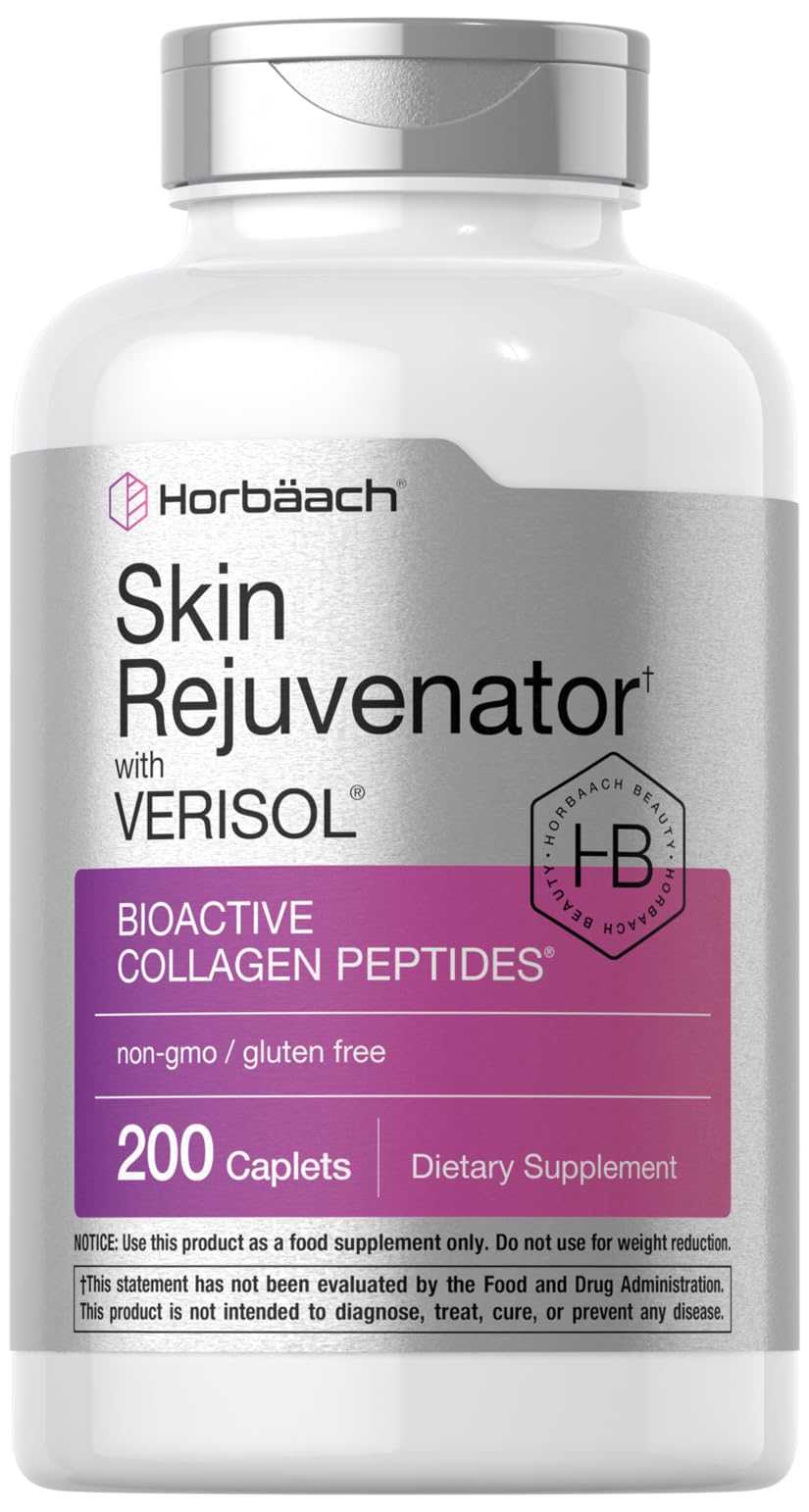 Horbäach Skin Rejuvenator with Verisol Bioactive Collagen Peptides Caplets 200 Count