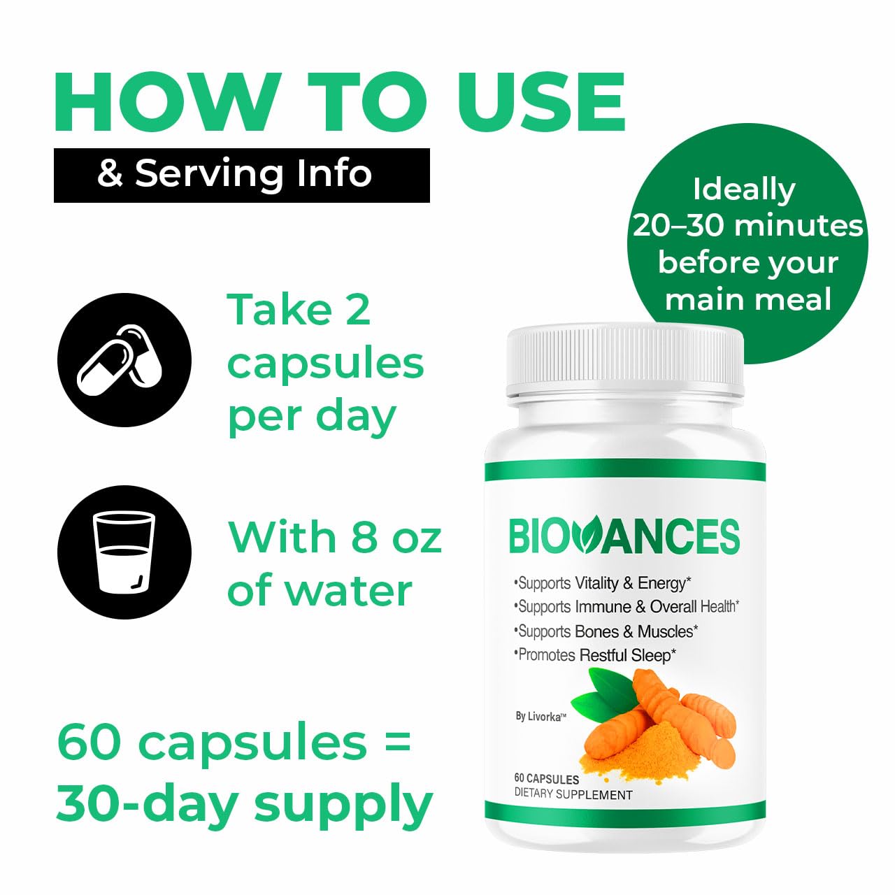 LIVORKA Biovances Capsules, 180 Capsules