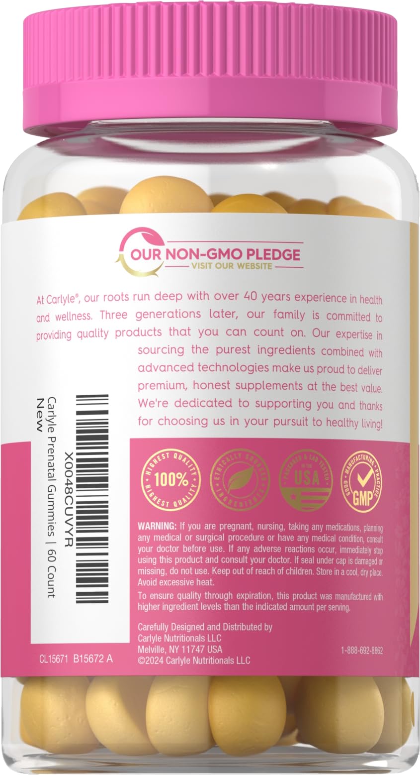 Carlyle Prenatal Gummy with DHA & Folic Acid, 60 Gummies