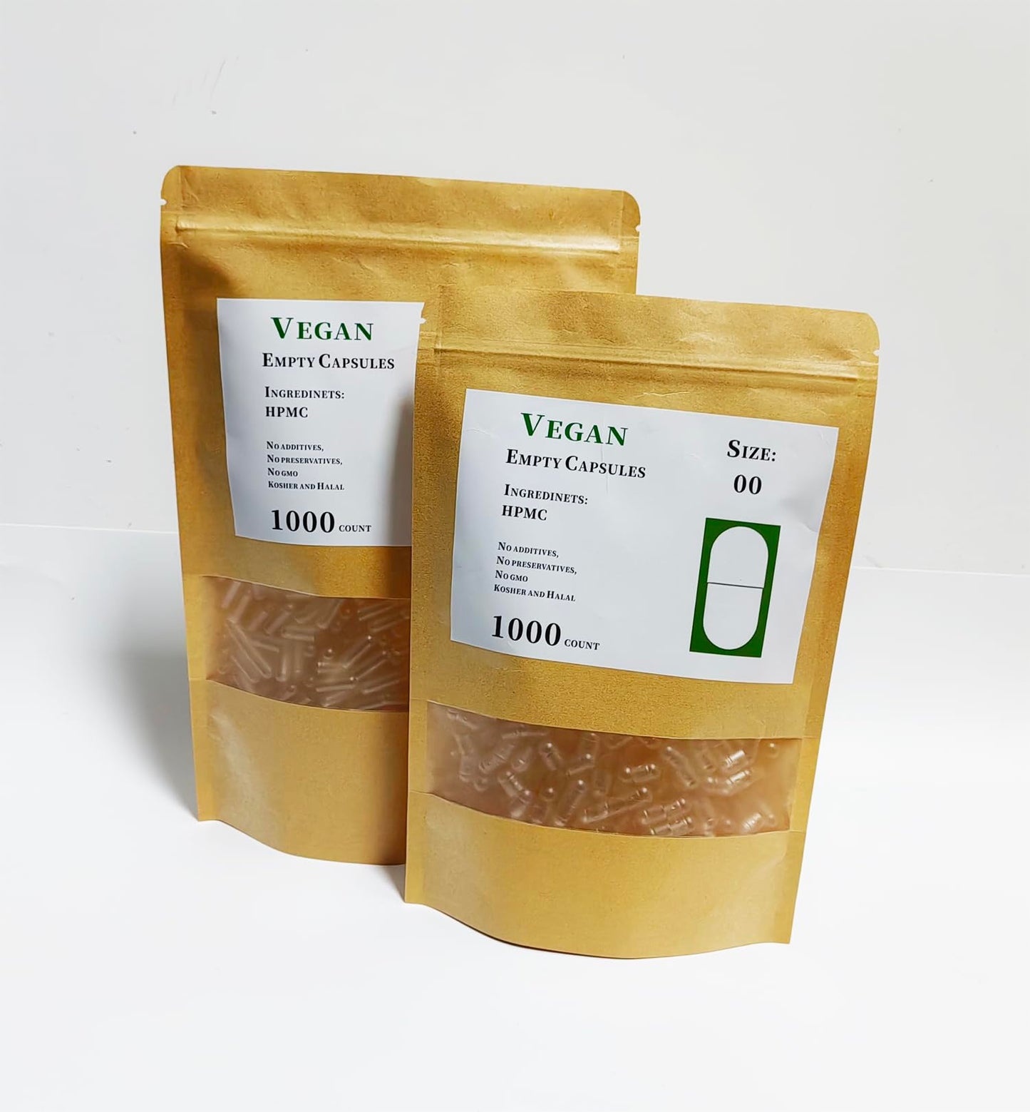 Generic Size 00 Empty Capsules - Separated Clear Vegan Capsules for Vegetarian Capsule Filling DIY, 1000 Capsules