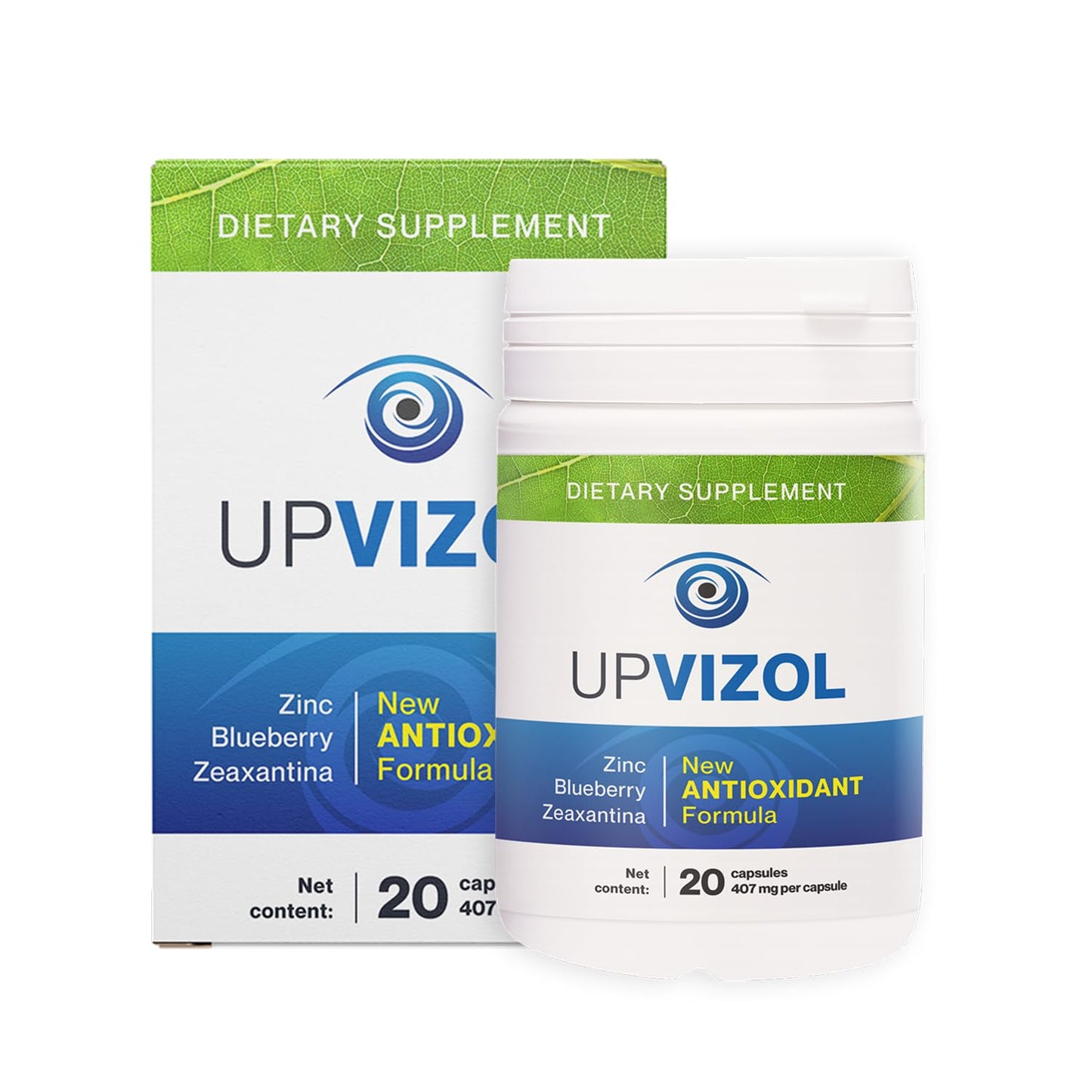 Upvizol Zinc, Blueberry & Zeaxanthin Eye Nutrition & Daily Wellness 20 Capsules