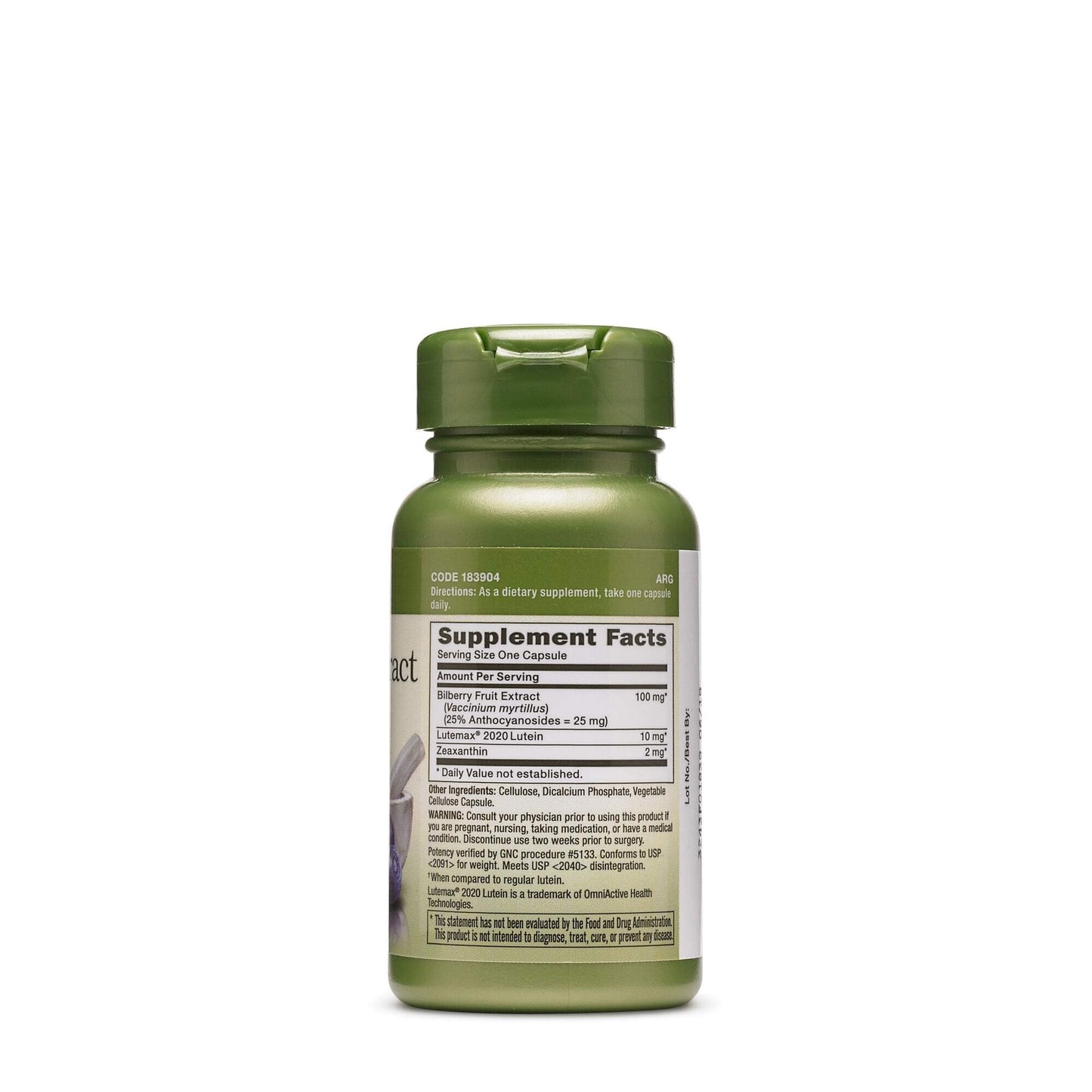 GNC Herbal Plus Bilberry Extract and Lutein Supplement, 120 Capsules