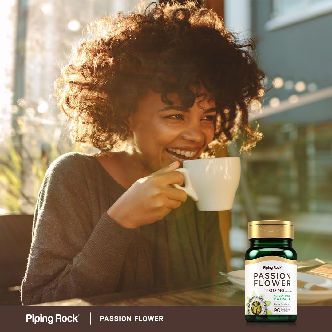 Piping Rock Passion Flower 1100 mg Capsules, 90 Count