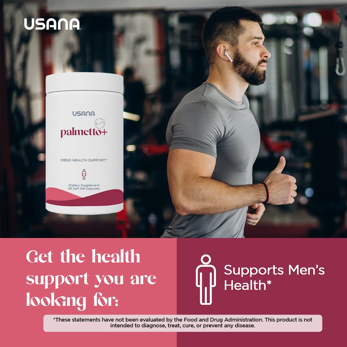 USANA Palmetto Plus Saw Palmetto Supplement for Men 28 Capsules