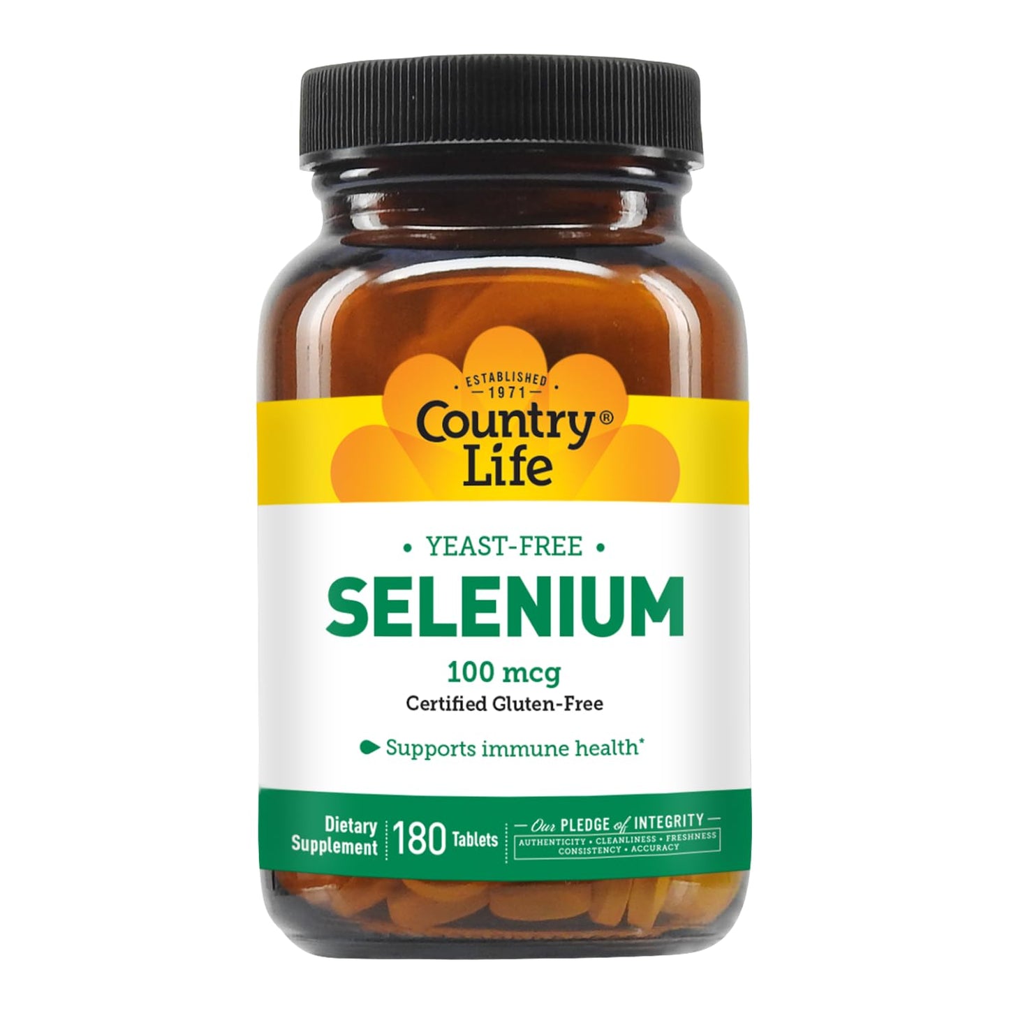 Country Life Selenium 100 mcg, 180 Tablets