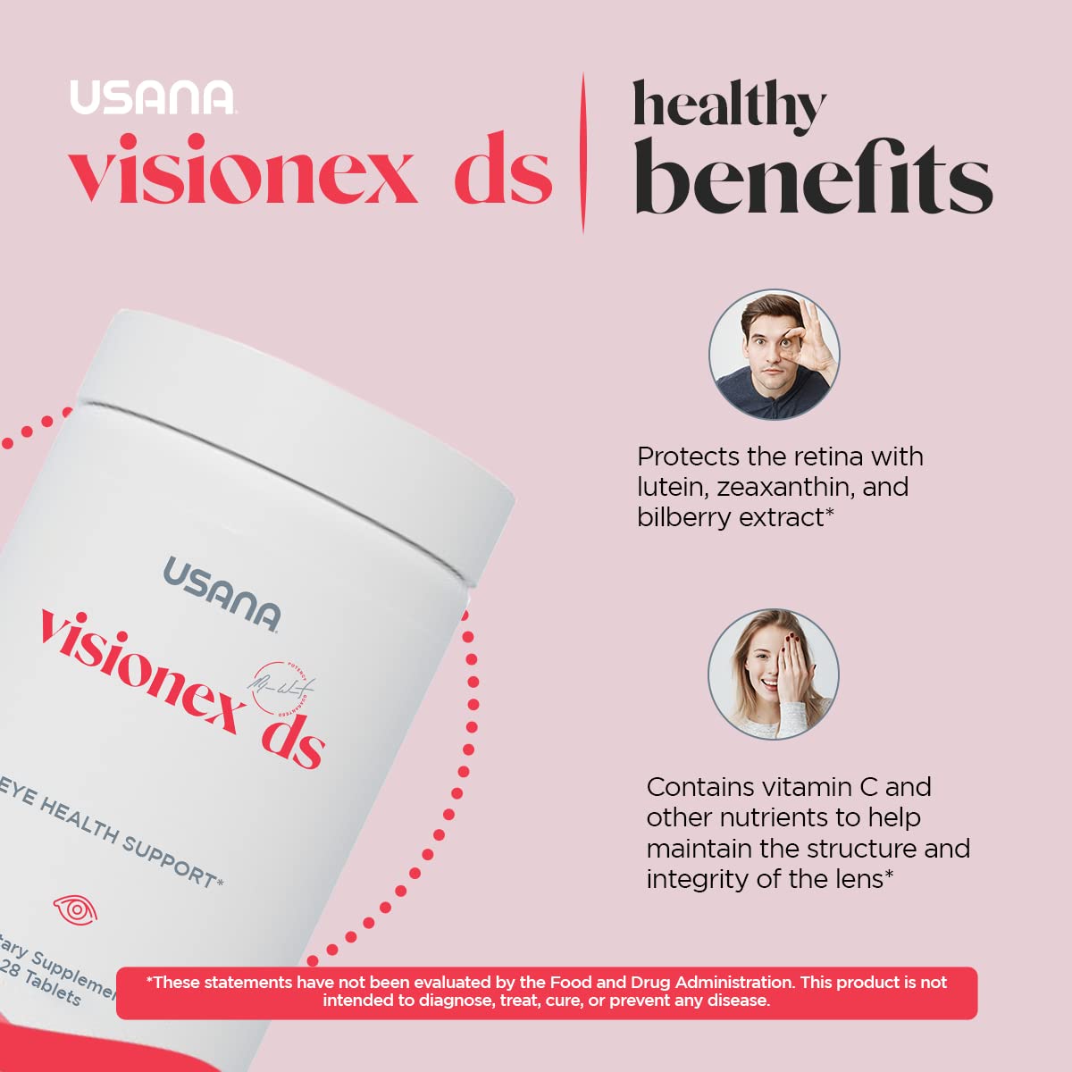 USANA Visionex DS with Lutein Zeaxanthin Tablets, 28 Count