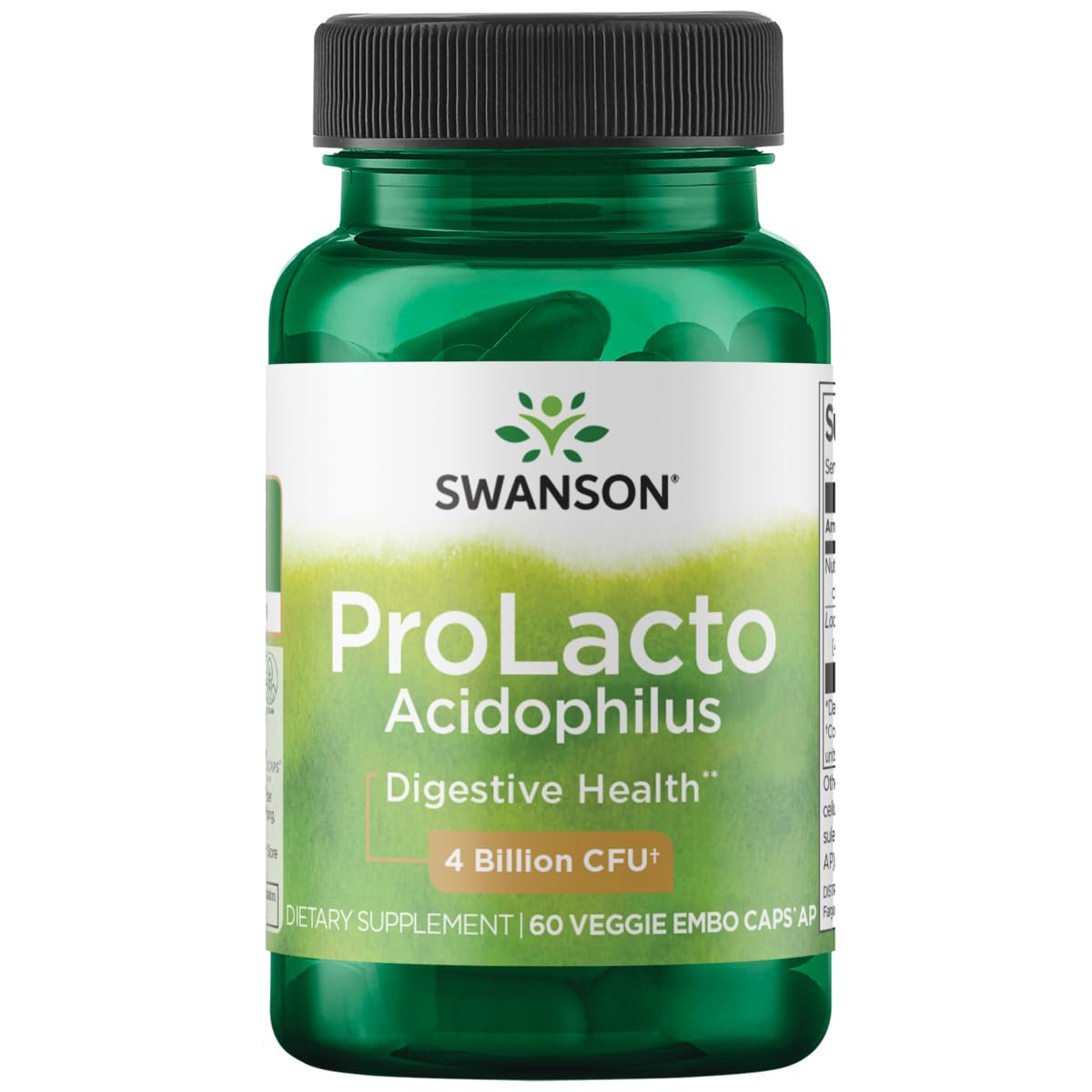Swanson Prolacto Acidophilus 4 Billion CFU Capsule, 60 Count