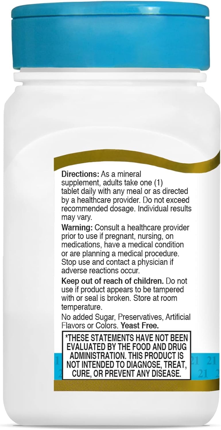 21st Century Chromium Picolinate Tablets, 100 Count