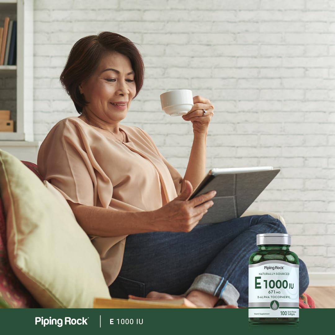 Piping Rock Vitamin E 1000 IU Softgel Capsules, 100 Count