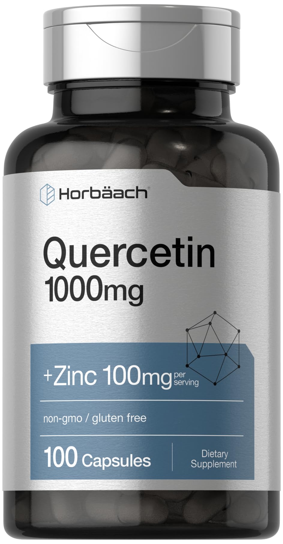 Horbäach Quercetin 1000mg Capsules, 100 Count