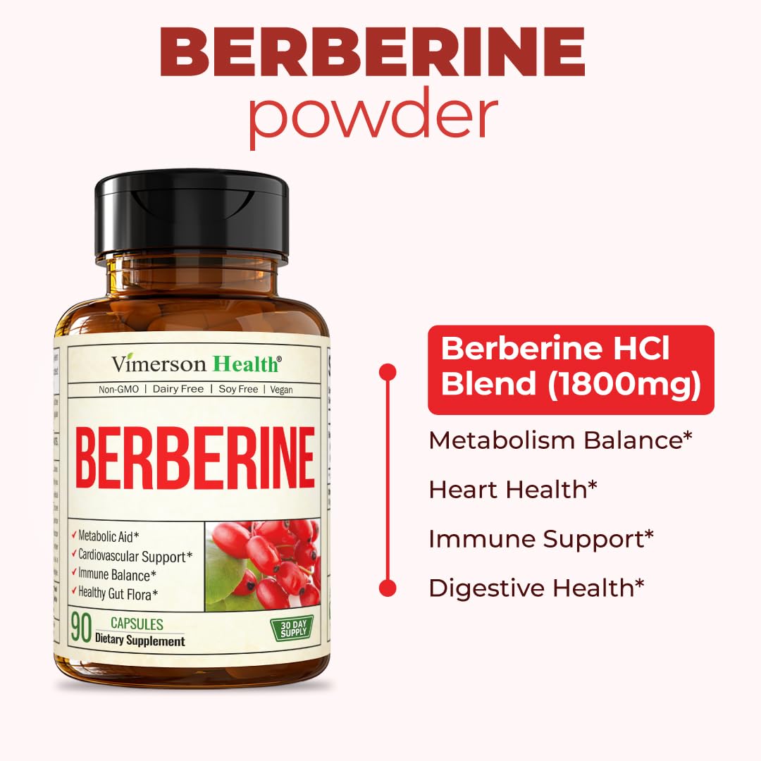 Vimerson Health Berberine Supplement 1800mg Capsule 90 Count