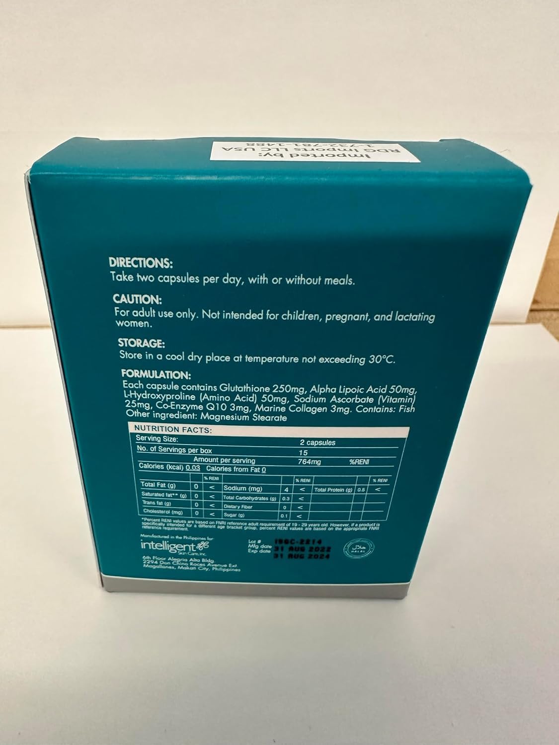 Belo Essentials Glutathione Collagen Advanced Skin Support Beauty Capsule, 30 Capsules