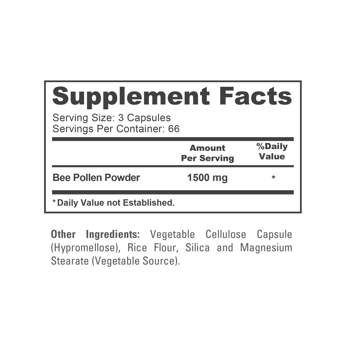 NusaPure Bee Pollen 1500mg Capsule 200 Count