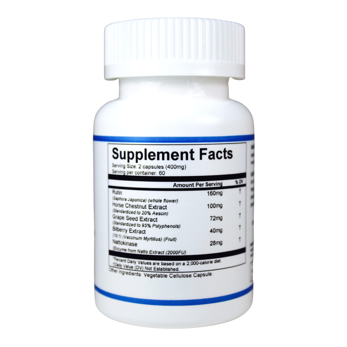 Herbs SRA VeinCare+ Circulation Support Supplement with Rutin, Horse Chestnut, Grape Seed & Bilberry Capsules, 120 Count