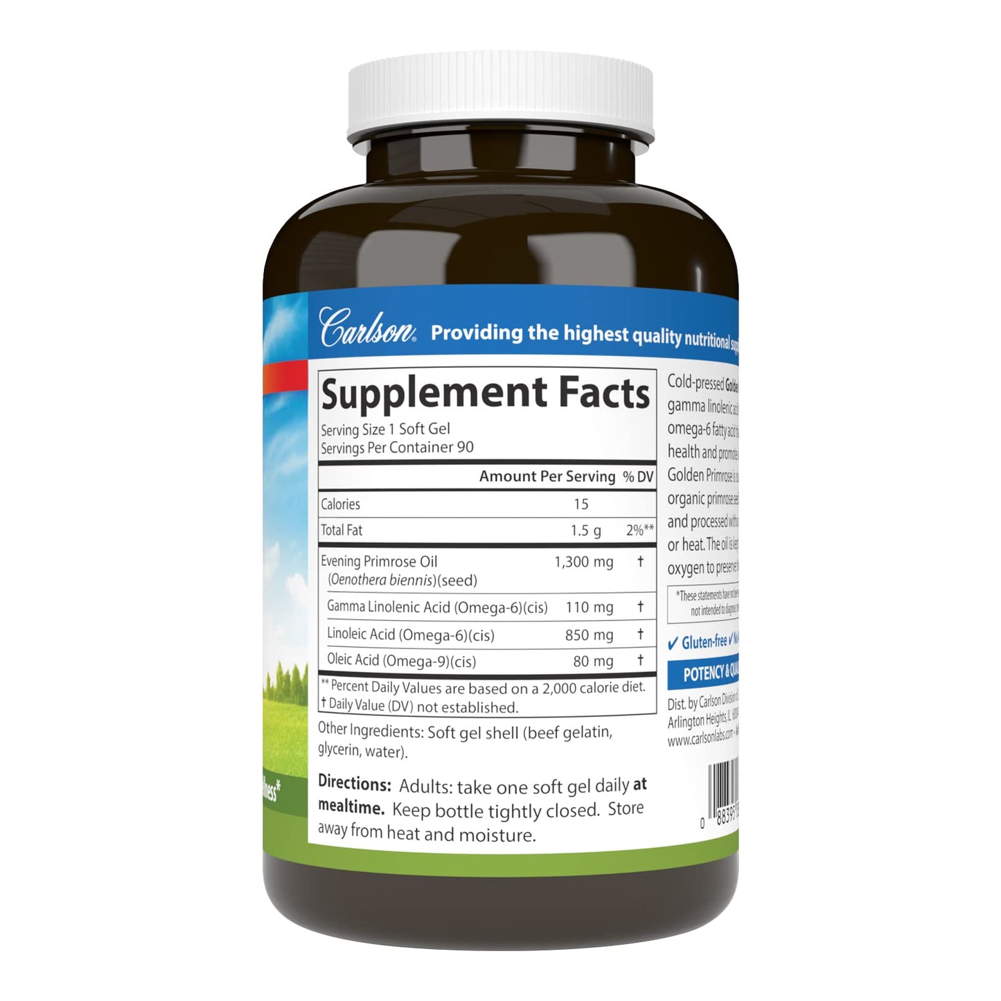 Carlson Evening Primrose Oil Softgels 90 count