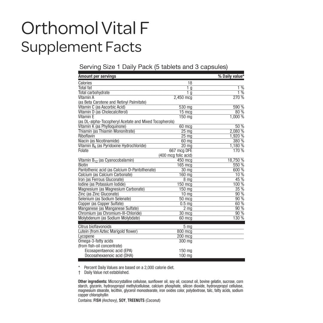 Orthomol Vital F Women's Multivitamin Capsule, 30 Capsules