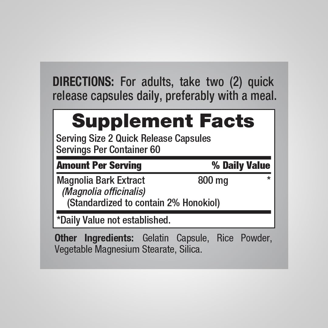 Piping Rock Magnolia Bark Extract 800mg 120 Capsules